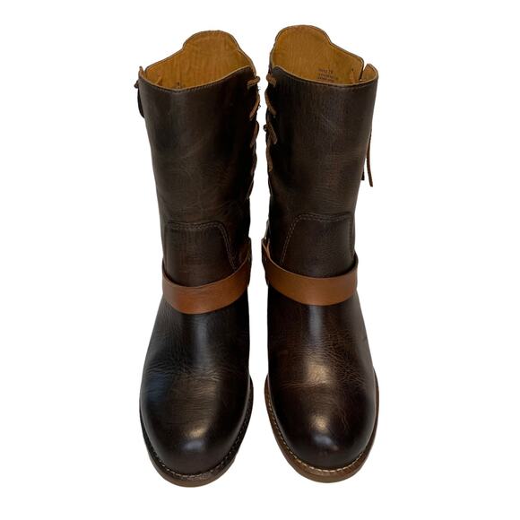 Latigo Women's Thistle Leather Boots Lace Up Harness Buckle Brown Size 7M - Picture 4 of 16